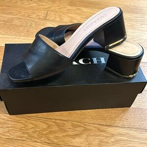 Coach Maggi black leather sandals